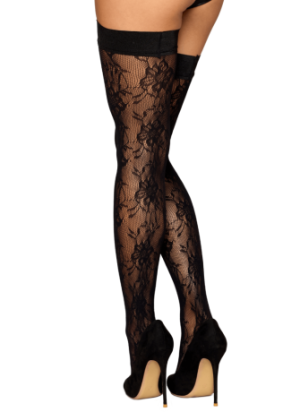 Bas autofixant fantaisie noir - DG0543BLK